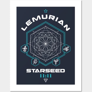 Lemurian Starseed Light Code Sacred Geometry 11:11 Posters and Art